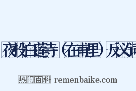夜投白莲寺（在甫里）反义词是什么意思的图片